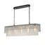 Luminaire suspendu rectangulaire en verre nervuré à 5 lumières 39 po				