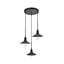 Luminaire suspendu conique 3 lumières grappe Dellwood-457080125