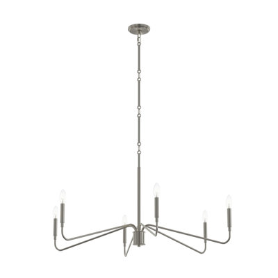 Pilar 6-Light Brushed Nickel Chandelier