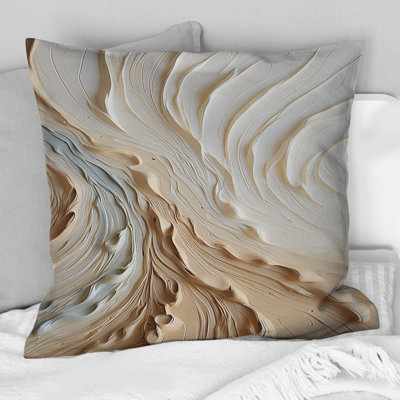 White And Gold Champagne Flow III - Champagne Printed Throw Pillow