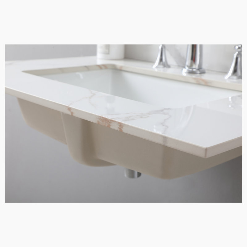 31.02'' Sintered Stone Single Bathroom Vanity Top with Sink