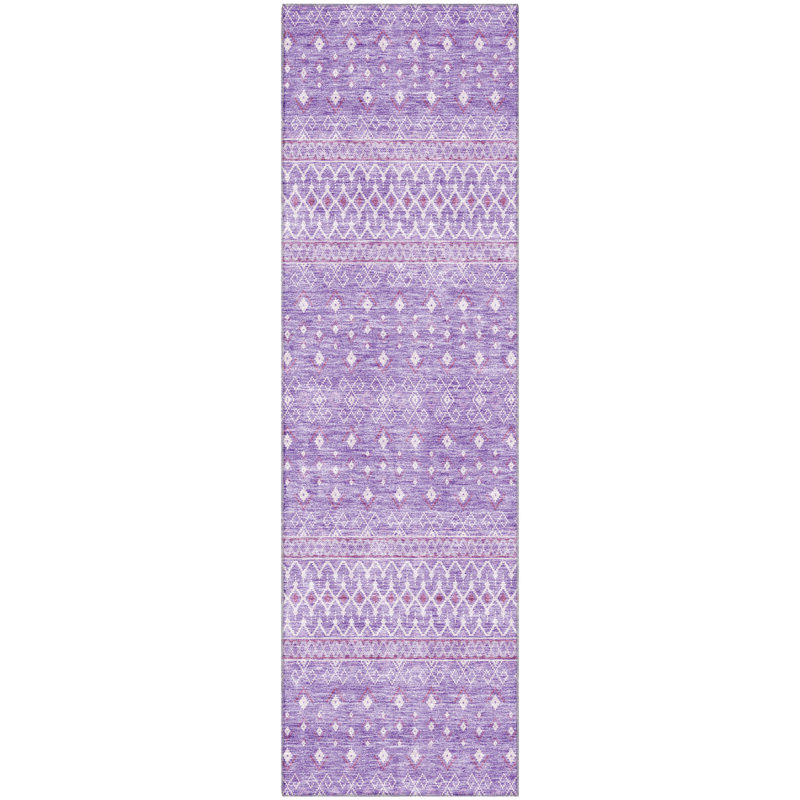 Premium Machine Washable Prisco Lavender Rug, Runner 2'3" x 7'6"