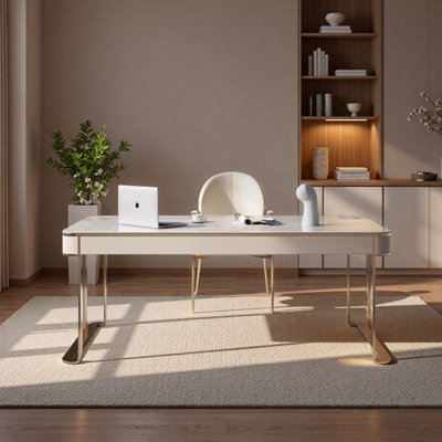 Italian Minimalist Design Rock Slab Computer Desk