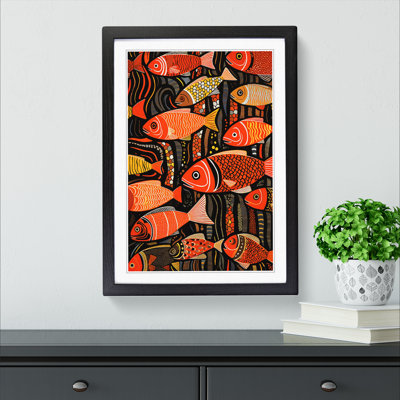 Fish Op No.4 - Single Picture Frame Print on Wood