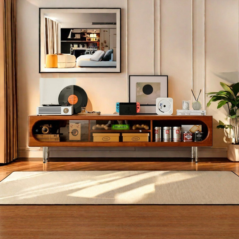 TV Stand Modern Retro Style with Storage, 70.86"