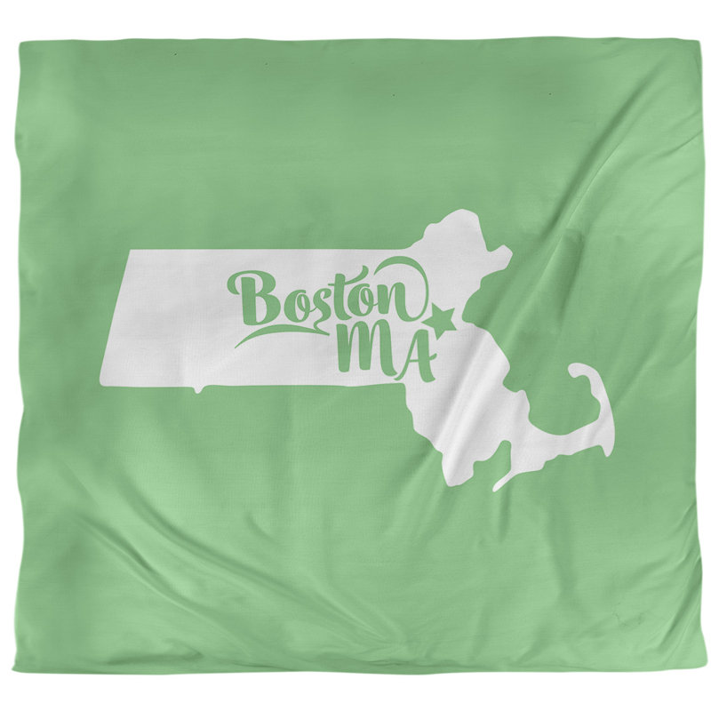 Ensemble de housse de couette boston massachusetts, Housse de couette pour très grand lit, Vert, Microfibre