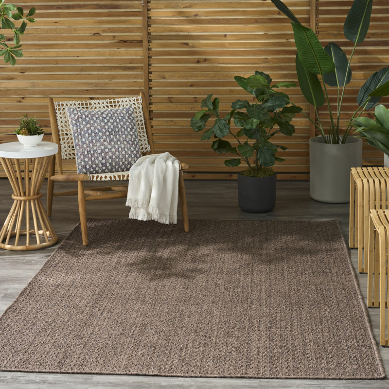 Tapis d'extérieur Cantara, Rectangle 5 pi 3 po x 7 pi, Brun