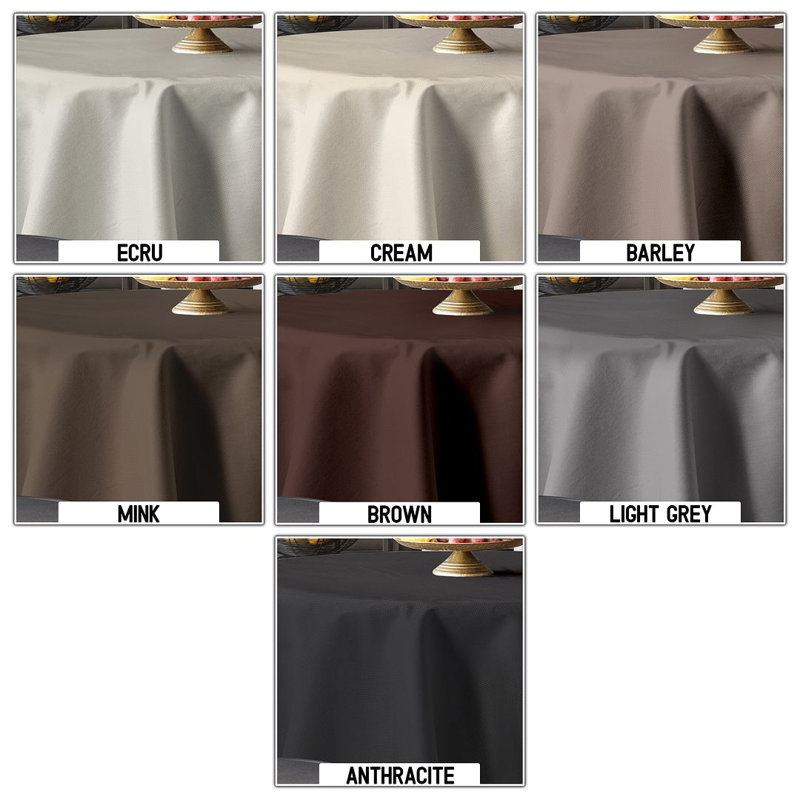 Faux Linen Solid Color Tablecloth,  279cm W x 274cm L, Anthracite