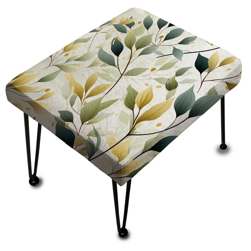 Whispering Zen - Abstract Rectangle Ottoman