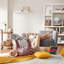 Causeuse moderne Batya avec table d'appoint mobile et assise en mousse confortable-1129445816