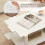 Table basse irrégulière à 2 niveaux avec tablette de rangement ouverte-1783604759