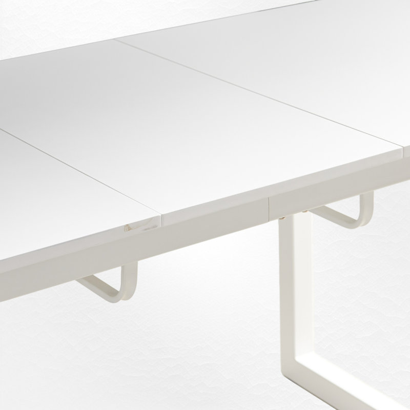 Extendable Dining Table, White, White, 29.52" H x 55.08" W x 31.52" D