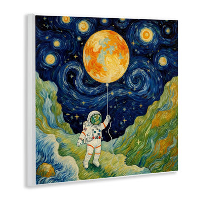 Plaque murale astronaute impressionniste dans l'espace, design par Angie Hawke