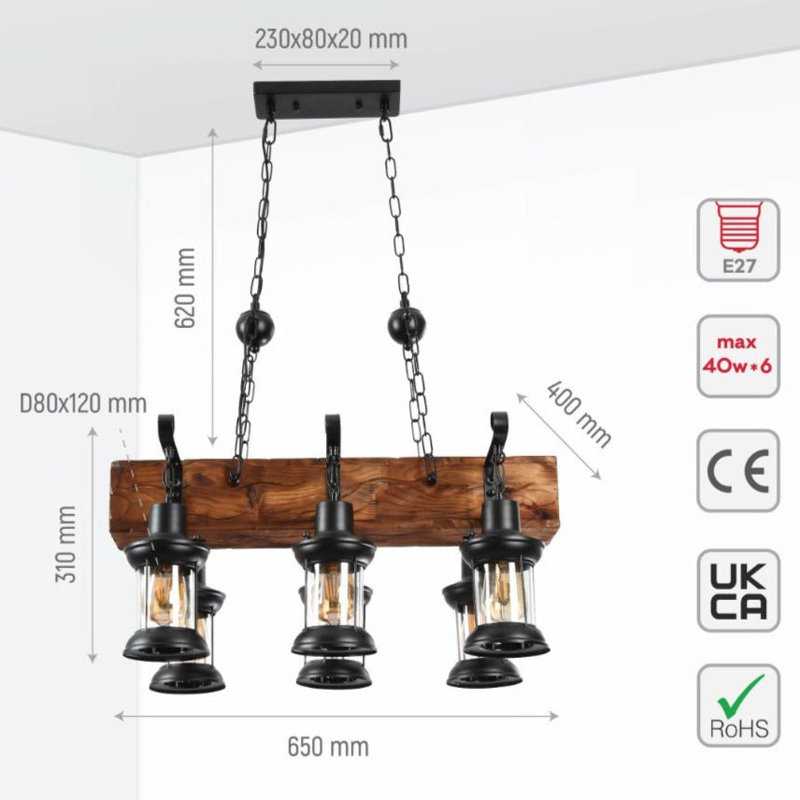 Adryonna 6 - Light Kitchen Island Chandelier