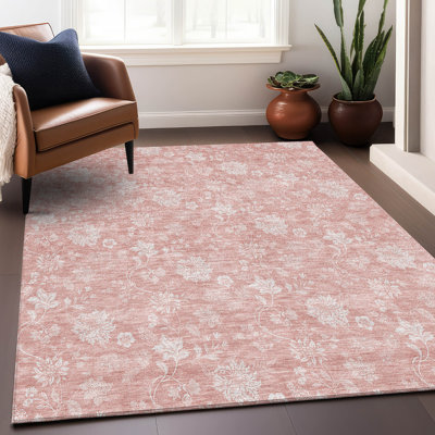 Premium Machine Washable Prisco Pink Rug