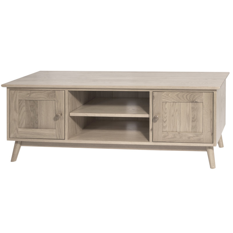 Andres Unfinished TV Stand for TVs up to 60", Light Oak