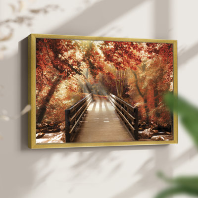 Autumn Bridge -Framed Print - Restickable
