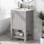 Meuble-lavabo de 20 po avec lavabo, armoire de salle de bain avec porte à fermeture douce, support de rangement et tablette ouverte-121709096