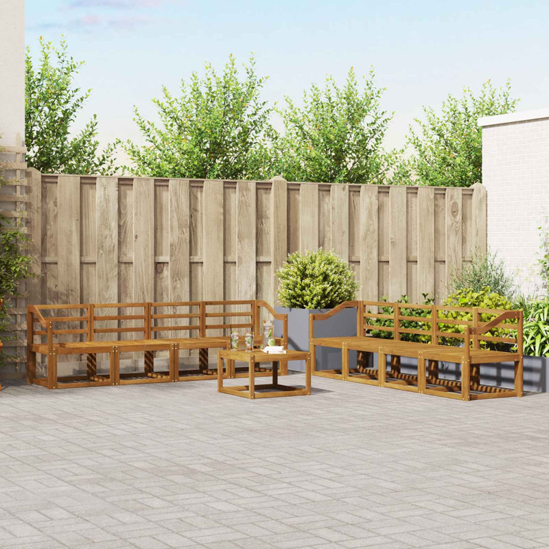  Outdoor Sofa Set 9 Pcs Solid Acacia Wood Garden Terrace Seating Modern