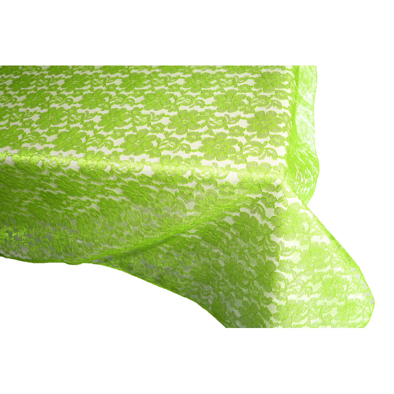 Floral Lace Overlay, 58" x 58", Lime Green