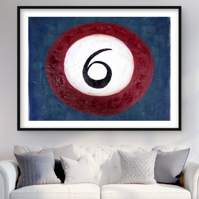 Billiard Ball No6, reproduction encadrée avec passe-partout | Décoration d'intérieur