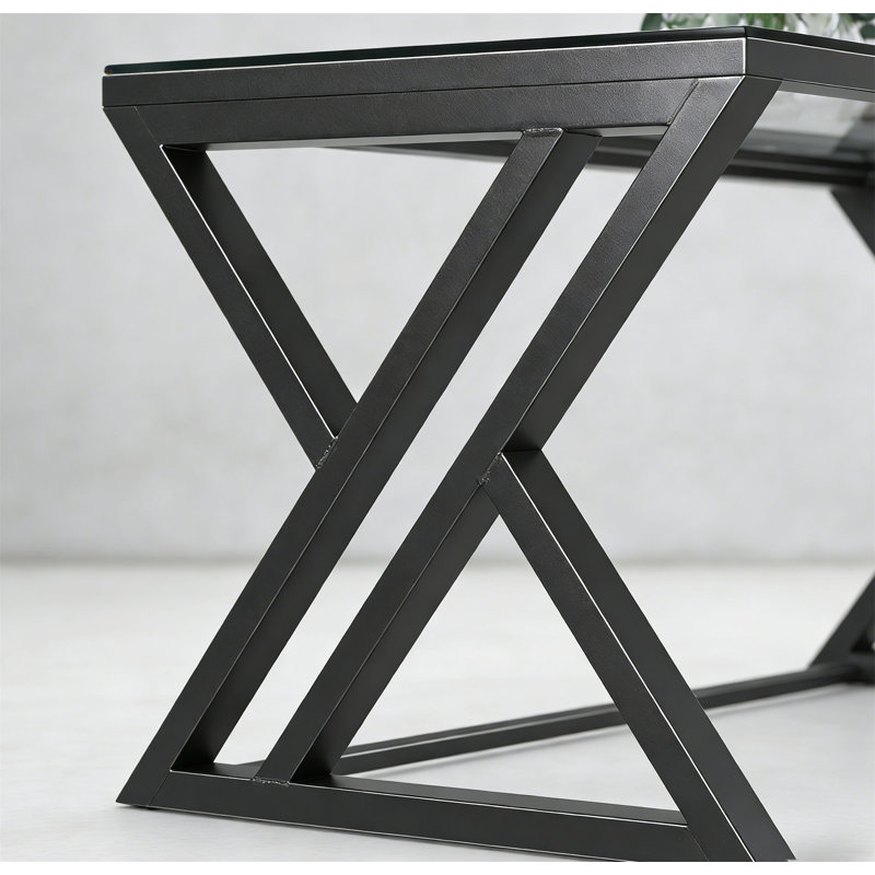 Latitude Run® Sleek Modern Rectangular Coffee Table With Faux Marble ...