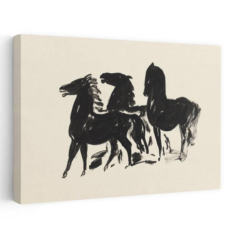 Art contemporain Art cheval contemporain, H 16 po x l 24 po