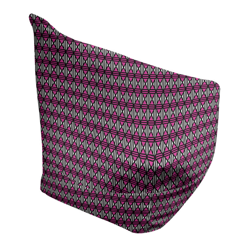 Petite chaise à sacs à billes & Leffel, H 86 po x L 27 po x P 43 po, Rembourrage poly, Noir / rose