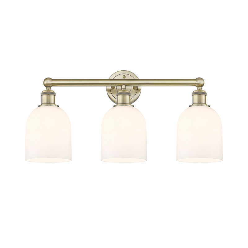 Allysson 3 - Light Dimmable Vanity Light, Antique Brass, Glossy White