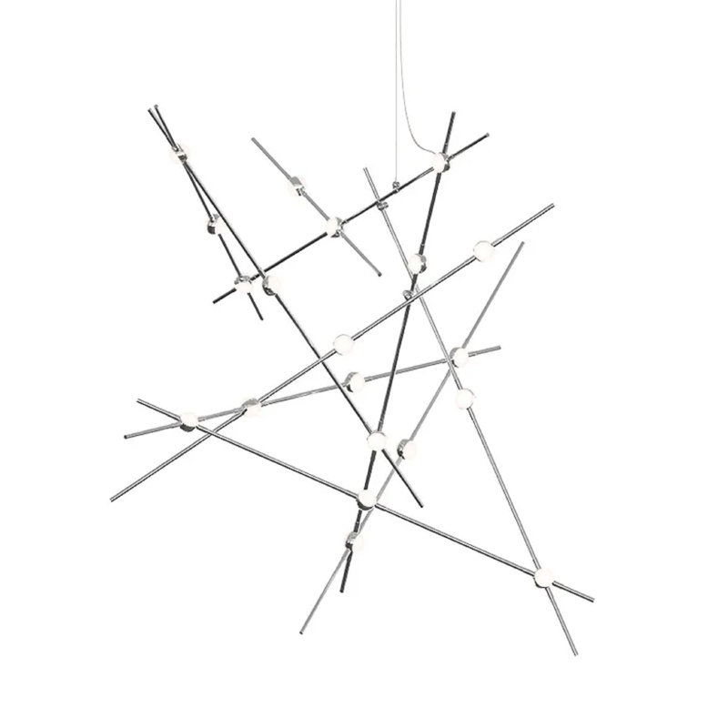 Câble de 240 po à lentille en acrylique ConstellationAquila Major, 2700 K, Nickel satiné / Transparent