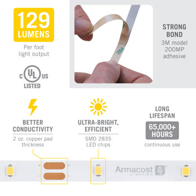 RibbonFlex Pro, 12 V, 2 700 K, 30 DEL / M, IP20, bande de lumière sous l'armoire 2,5 M