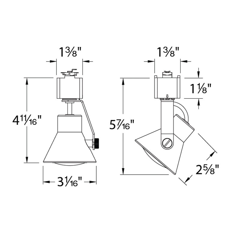 Line Adjustable Track Head, Halo Series, White