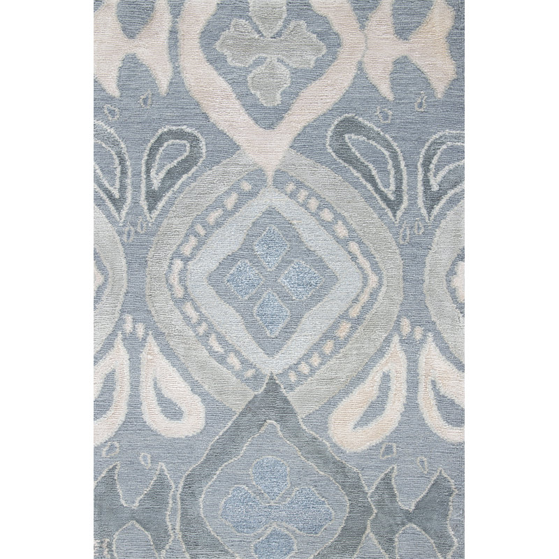 Contemporary Hand Knotted Geometric Area Rug, Rectangle 3' x 5'