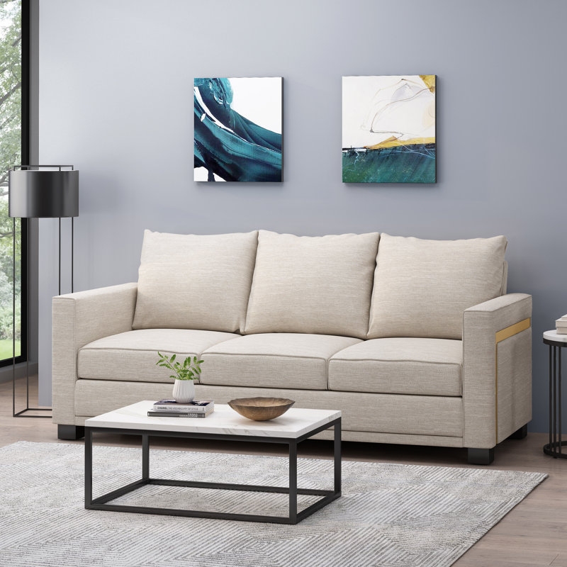 Canapé d'appoint 80,25 po, Polyester beige
