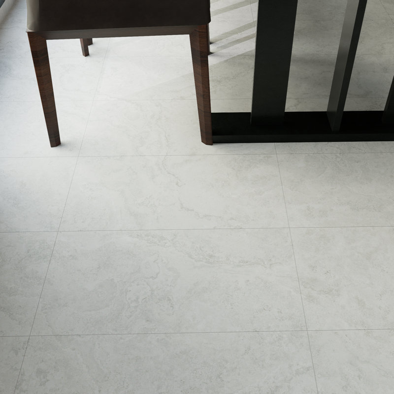 Nimbus 12" x 24" Natural Stone Look Matte Porcelain Tile, Light Gray