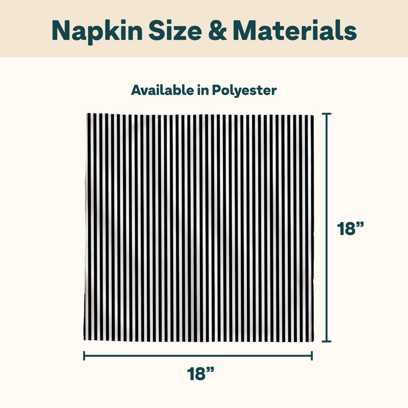 Stripes 18" Napkins, Black