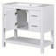 Meuble-lavabo sur pied simple 36 po avec plateau en bois massif Gafnit