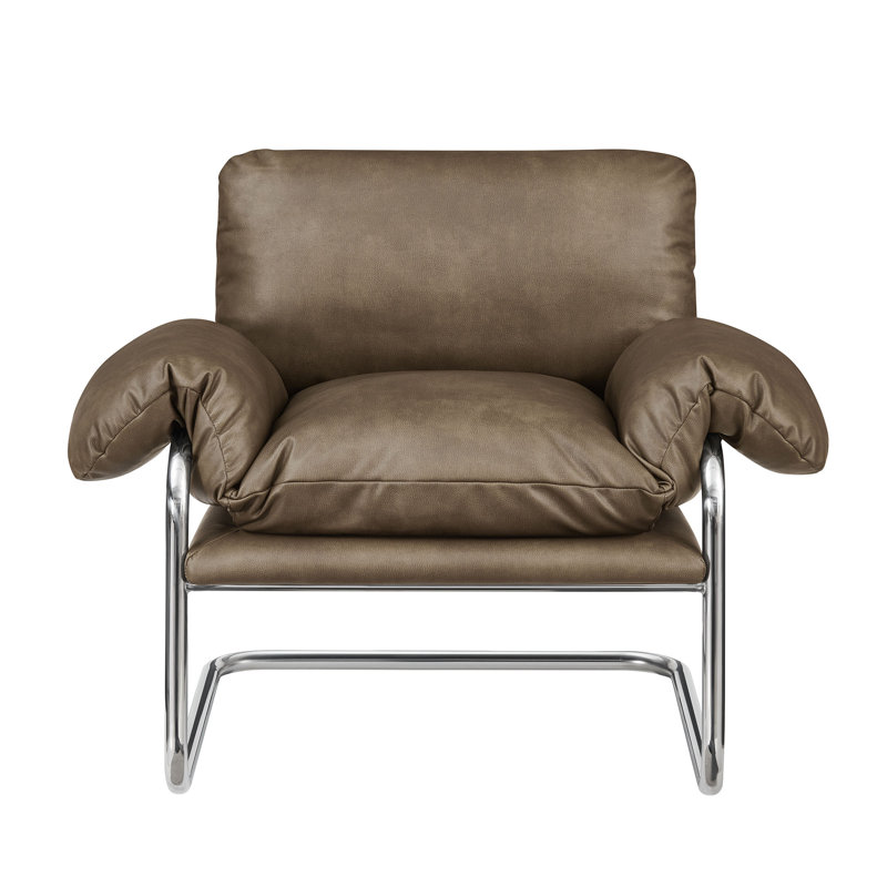 Fauteuil d'appoint en cuir végétalien Ansel, Champignon
