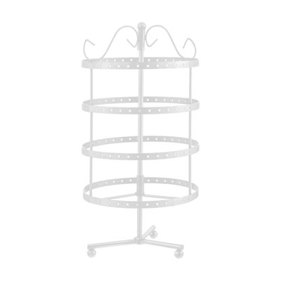 Iron Rack 4 Tiers Earring Holders Organizer 360 Rotating Earring Organizer And Storage Jewelry Display Stands Metal Necklace Jewlery Holders