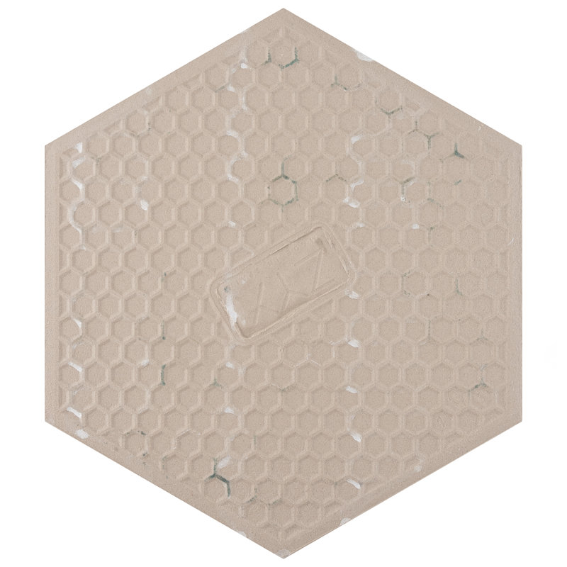 Matter Hex Canvas 8' x 9' Stone Look Wall & Floor Tile, Taupe/Green