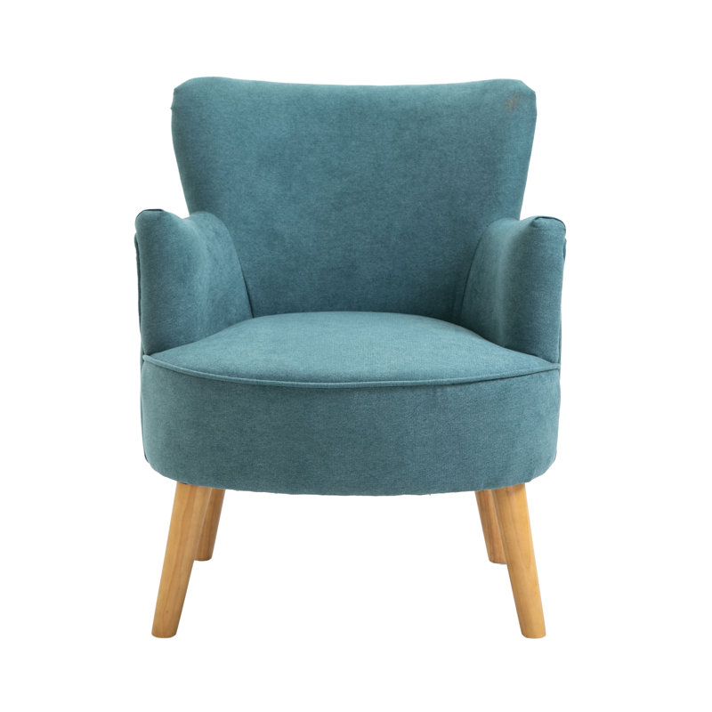 Acevedo Upholstered Plain Weave / Muslin Armchair, Teal