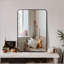 Miroir de salle de bain rectangulaire en métal pour mur, verre HD de haute qualité avec cadre antirouille et sécurité incassable-755049741