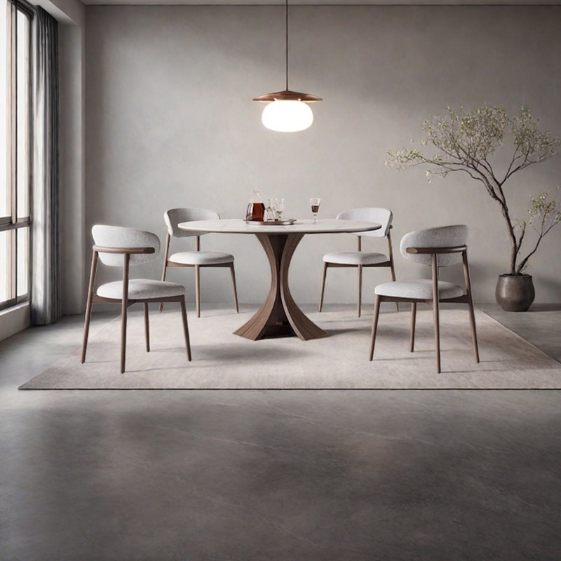 Solid Wood Round Dining Table, 29.52" H x 51.18" L x 51.18" W