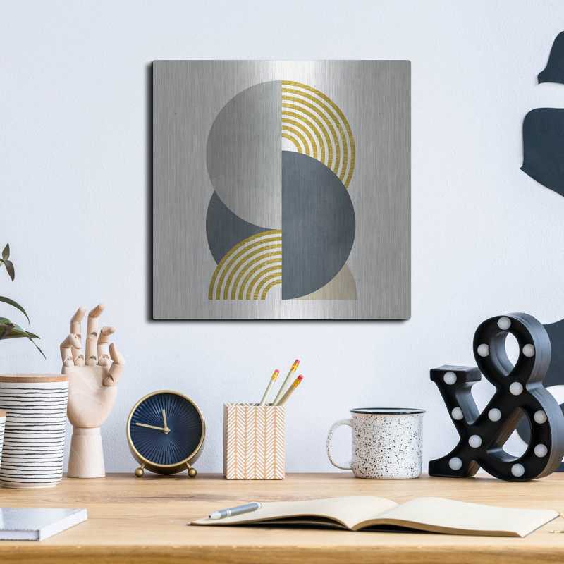 Art mural en métal George Deco Glam 1 Sq par Moira Hershey, H 12 po x l 12 po