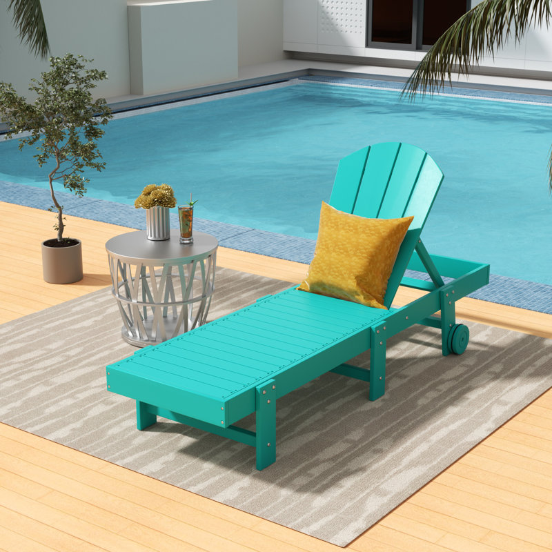 Méridienne inclinable en polyuréthane longue de 77,6 po Laguna, Turquoise