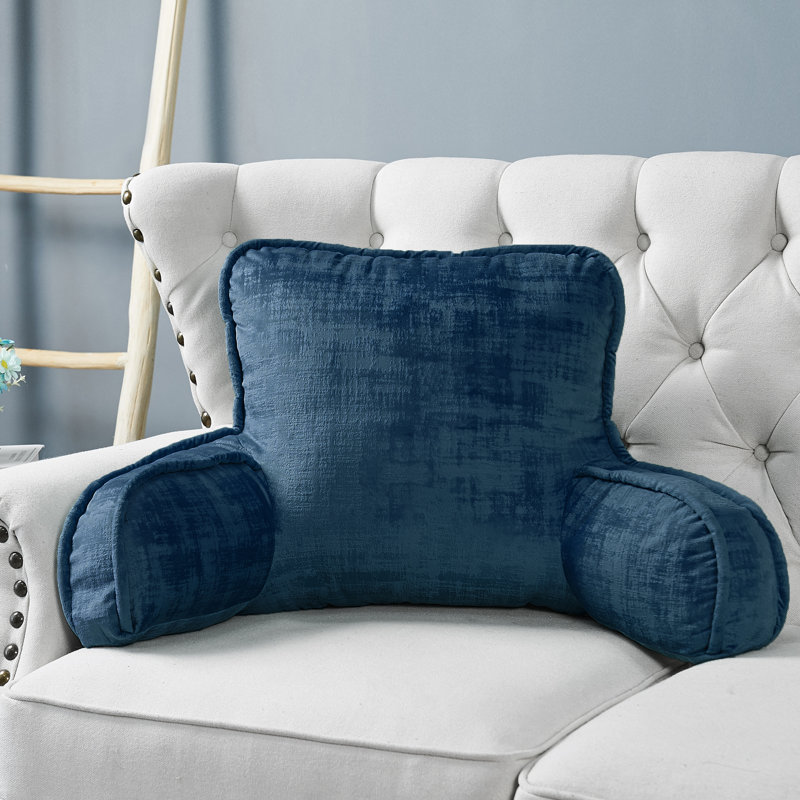 Textured Velvet Bedrest Pillow Cover & Insert, Majolica Blue