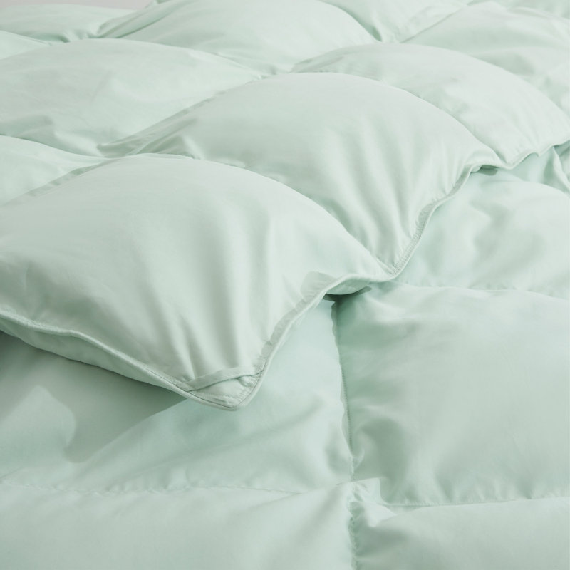 California King Green Goose Down Comforter with Soft Cover
