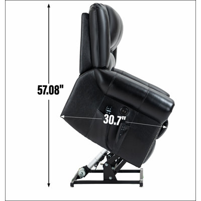 Power Lift Recliner Chair Heat Massage Dual Motor Infinite Position Up to 350 LBS by Red Barrel Studio