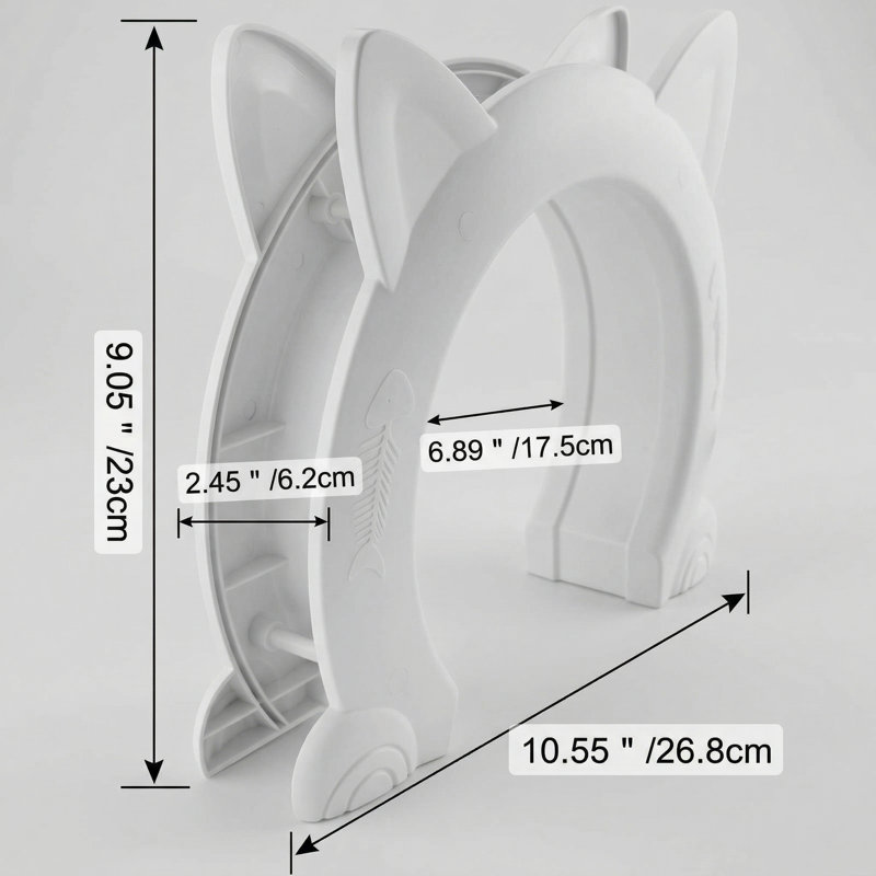 Porte d'intérieur pour chat pour portes intérieures, clapet pour animaux de compagnie pour chats, chatons et chatons, Gris