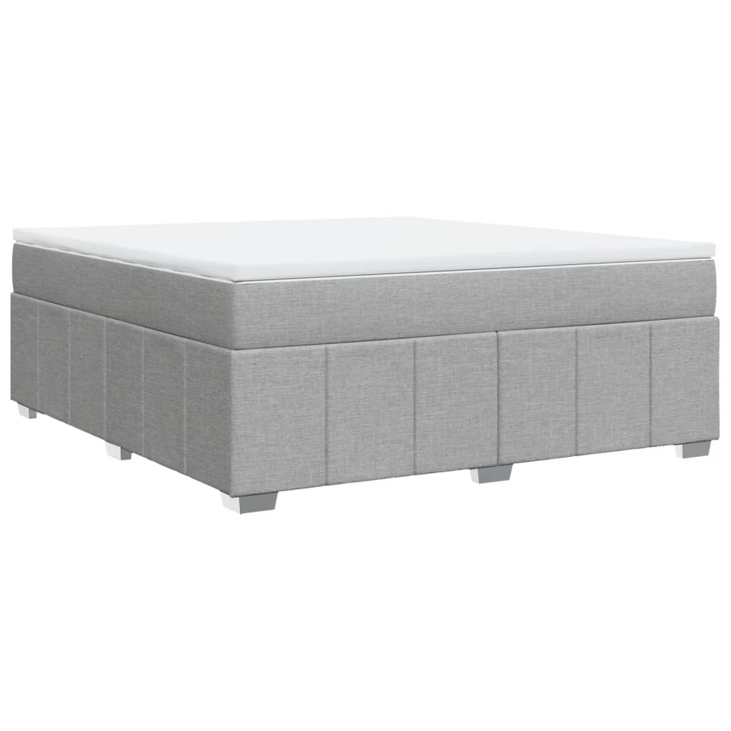 Vidaxl Boxspringbett Mit Matratze Hellgrau 160X200 Cm Stoff